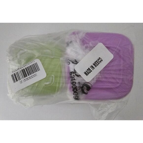 Tupperware Clear Mates Clearmates Mini Snack Container 2pc Set NEW Green Purple - Picture 3 of 8